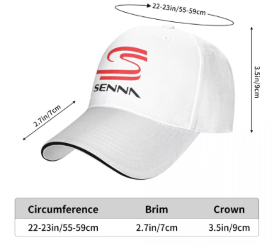 Ayrton Senna Adjustable Hat - White